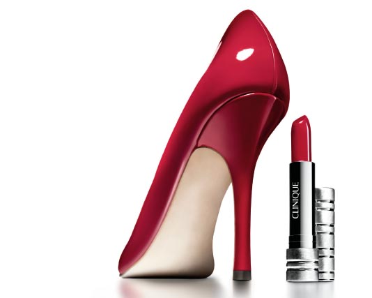 Clinique lipstick and red stilleto photo