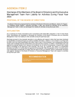 Agenda Item 2. Discharge of the Members of the Board of Directors and the Executive Management Team from Liability for Activities During Fiscal Year 2024