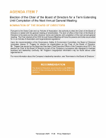 Agenda Item 7. Election of the Chair of the Board of Directors for a Term Extending Until Completion of the Next Annual General Meeting