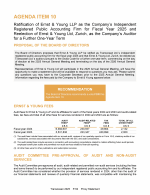 Agenda Item 10. Ratification of Ernst & Young LLP as the Company's Independent Registered Public Accounting Firm for Fiscal Year 2025 and Reelection of Ernst & Young Ltd, Zurich, as the Company's Auditor for a Further One-Year Term