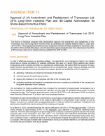 Agenda Item 13. Approval of (A) Amendment and Restatement of Transocean Ltd. 2015 Long-Term Incentive Plan and (B) Capital Authorization for Share-Based Incentive Plans